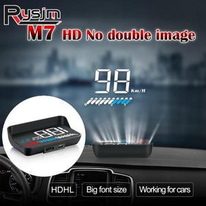 자동차 HUD M7 OBD + GPS 듀얼 시스템 헤드 업 디스플레이 속도계 앞 유리 프로젝터 온보드 컴퓨터 RPM 전