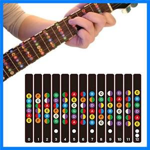 기타 프렛보드 스티커 스케일 노트 프렛 데칼 초보자 학습 프렛보드 스티커 각 기타 현에 대한 노트 표시