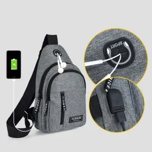 남자슬링벡 메신저가방 미니 크로스백 이어폰구멍/심플/보조/학생/스포츠/남여공용/러닝/레저용/멀티