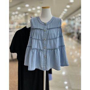 [갤러리아] 부루앤쥬디 데님캉캉나시블라우스 BBRGBL104B