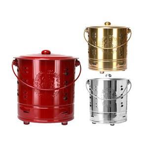 장작 업소 드럼통 쓰레기소각 갈탄 가정용 소형 농촌 화목 화로대 시골 사이즈 은색