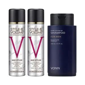 더마클라센 스타일앤 흑채 스프레이 자연갈색 120ml x2 + 보닌 릴리프 샴푸 250ml