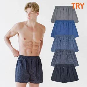 TRY 남성 트렁크 팬티 5종 면 편한 속옷 세트 TMT06