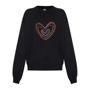 피에스바이 블랙 멀티컬러드 하트 자수 스웨터 W2R352V TP517979