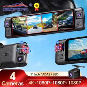 룸미러 블랙박스 D80 차량용 DVR 4채널 360 대시 ADAS BSD 백미러 카메라 전면 후면 내부 WIFI 4K 1K 주차 모드