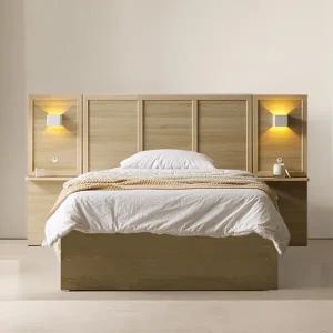 [보루네오]호텔라인 넉넉한 수납 침대 SS (조명협탁2개.7존매트) KC846