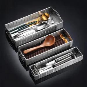 청년리빙 304 스텐 식세기 물빠짐 수저통 - 대형