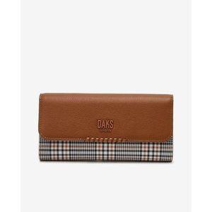 [NS홈쇼핑]DCWA5F621 닥스 브라운 체크패턴 가죽콤비 3단 장지갑[35305428]