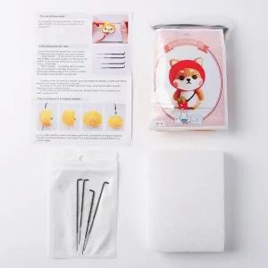 DIY 양모펠트 딸기시바견 혼자놀이 초보자 아이 세트 (WFHH3DM)