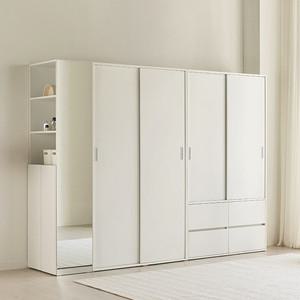 [스칸디아]모어빅 키큰 슬라이딩 옷장 세트 2800(행거형+서랍형+선반장)
