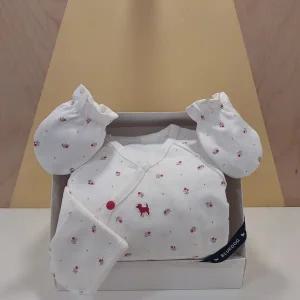 [블루독베이비](신세계 사우스시티)RD)베리모달배내가운, 손싸개 선물세트(45A70-001-06+45A70-008-08)