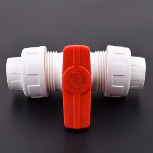 흰색 PVC 파이프 유니온 밸브 커넥터 호환 1 개 20/25/32/40/50mm 물 피팅 볼 농업 정원 관개 어댑터 호환