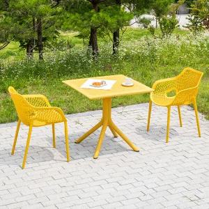 이브 700 사각 루이 암 2인 야외 실내 테이블 의자 세트 카페 정원 테라스 간이 커피숍