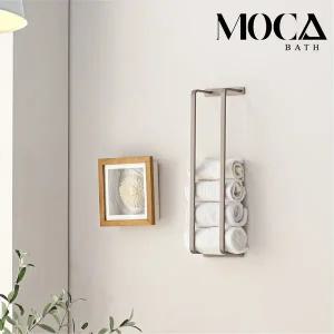[모카바스]무타공 욕실 화장실 수건걸이 주방 선반 헹거 니켈