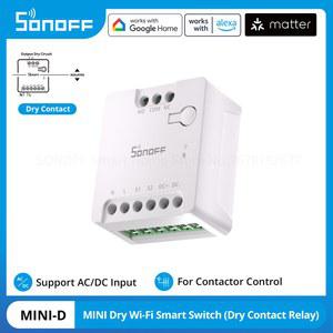 SONOFF MINI D 건식 Wi Fi Matter 스마트 스위치 접촉 릴레이 Google을 통한 차고 문 보일러용 DC 저전력