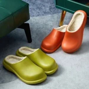 크로스오버 eva 통굽 털슬리퍼 방수 방한 실내외겸용 실외화 EVA슬리퍼 통굽슬리퍼 겨울