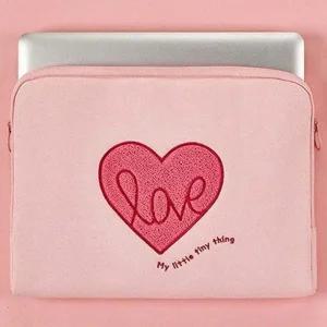 13인치 노트북 파우치 핑크하트 1P 예쁜 수납 가방 (WFJ2ES8)