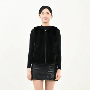 우진모피(WJ) 코펜하겐 퍼 휘메일풀스킨 브라운 집업 밍크베스트 국내생산 본사직영