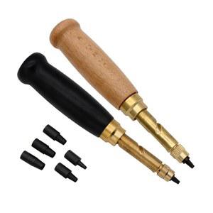 1 5 4mm 자동 벨트 구멍 펀치 세트 종이 가죽 리밍 드릴 비트 공예 지갑 시계 스트랩 송곳 리머 DIY 핸드