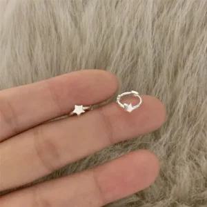 별 기본 스타 원터치 실버 모던 귀걸이 피어싱 데일리 (WFJDJV7)