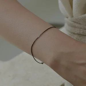 1mm 박스체인 목걸이 925실버 블랙도금 박스체인 팔찌 목걸이세트