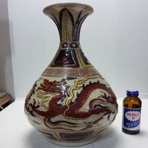 명대 쌍용문 대화병 높이38cm무게2.1kg 단초마을 골동품/수집품/도자기