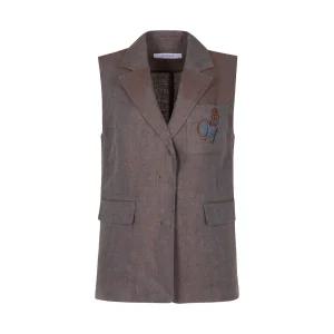 [올리비아하슬러][올리비아 하슬러] 투톤 린넨 베스트_OHCFVT101