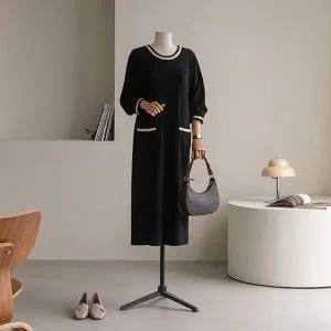 (안나앤플러스) 코코 라인 롱 원피스[드레스CDG33] 빅사이즈