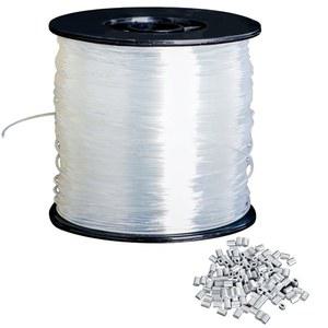 투명 매달린 와이어 0 8mm, 656피트 강도의 낚싯줄, 보이지 않는 나일론 실, 크리스마스 장식품 걸이용 알루미늄 크림핑 슬리브 120개 , 그림, 구슬 바느질, 보석 제작 및 공예품