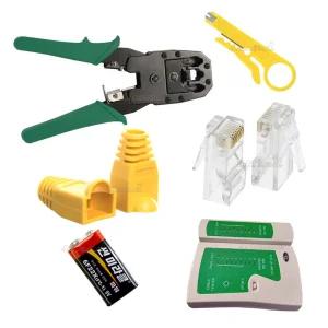 랜툴 RJ45 인터넷 랜선 커플러 커넥터 압착기 탈피기 랜케이블 제작 세트 공구