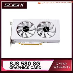 SEJISHI AMD RX580 8GB 2048SP 게이밍 그래픽 카드 GDDR5 256Bit PCI Express 3.0 ×16 8Pin Radeon GPU 비