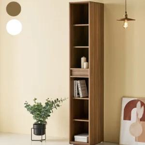 홈오피스 틈새수납장 30 x 38 x 180cm 오픈형 작은수납장 화이트 우드 2color 칸 높이 26cm