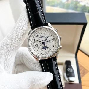 Longines Master 컬렉션 Moon Phase 자동 크로노그랩 40mm Men 시계 [세금포함] [정품] 손목시계 명품시계