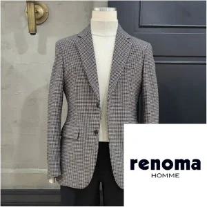 갤러리아 레노마 25FW 신상 하운드 투스 체크 모직 브라운 자켓 RRDIBJ91A