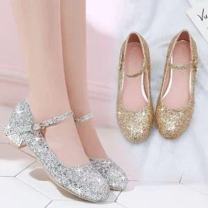 굽낮은댄스화 중년 라틴 미끄럼방지 스팽글 사교 라인