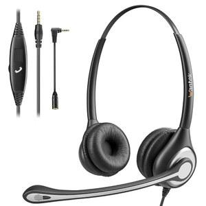 마이크 노이즈 캔슬링 및 통화 제어 기능이 있는 휴대폰 헤드셋, 삼성 PC 비즈니스용 Skype 소프트폰 콜센터 사무실용 3.5mm 컴퓨터 헤드폰, 클리어 채팅, 울트라 컴포트