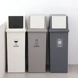 분리수거함 푸쉬도어 50L 대용량 휴지통 쓰레기통(국내생산/하비디자인)