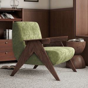 거실의자 패브릭 소파 1인 원목 의자 호텔 쇼파 인테리어 암체어 펜션 안락한