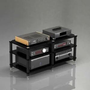 오디오랙 앰프 선반 서재 스탠드 진열대 스피커다이 랙 월넛 테이블 거실 2단 받침대