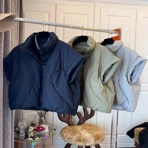 4색상 여성 골프 반팔 패딩 조끼 봄 가을