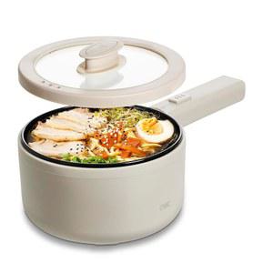 컬러 전기 냄비, 1.6리터 미니 쿠커, 700W 전원, 논스틱 표면, 열 차단 보호, 밥, 국수, 수프, 스튜, 기숙사, 아파트 및 작은 주방에 완벽한 요리, 그레이지