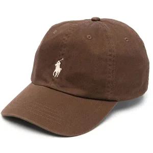 폴로 랄프로렌 포니 로고 엠브로이더 코튼 베이스볼 캡 브라운 710667709058