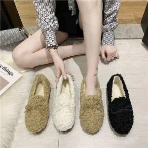 3컬러 귀여운 뽀글이 방한 겨울 단화