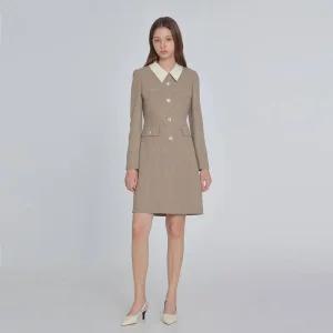 잇미샤 디테처블 배색 카라 원피스 ITP9WOP730 304330