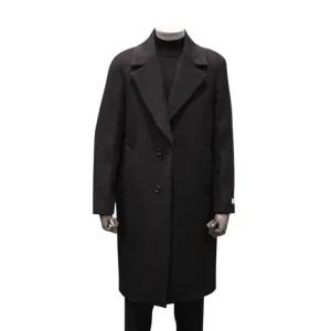 [롯데백화점]본 캐시미어혼방 이중직원단 블랙 세미오버핏 롱코트 BN2WHA590