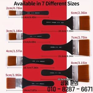 Marie의 나일론 플랫 브러시 나무 손잡이 7 가지 크기 Gesso 오일 DIY 페인트 도포에 적합 1pc