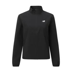 뉴발란스 에센셜 러닝 우븐 러닝 여성 바람막이 집업 자켓 점퍼 블랙 WJ41243-BK