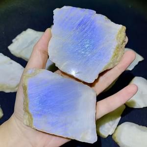 힐링소품,천연 원석월장석 크리스탈 슬라이스 과 달빛 푸른 보석 에너지 밸런스 천연 원석 집 장식 명절