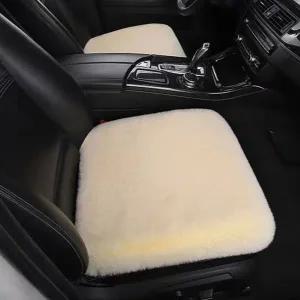 자동차 털 방석 겨울 운전석 시트 차량용 털 방석 보온 쿠션 등받이 따뜻한 토끼 열선 커버 인조