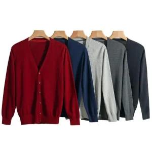 브이넥 가디건(5color) 교복 6버튼 (대여) 단색 남자